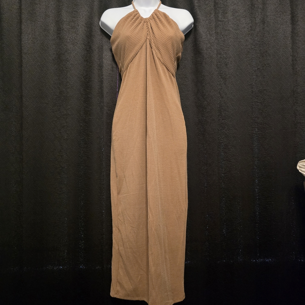 Tan Halter Dress